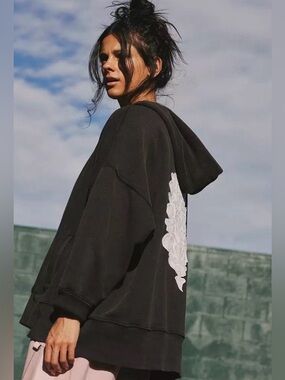 Free People Sprint to the Finish Logo Hoodie NWT 💎